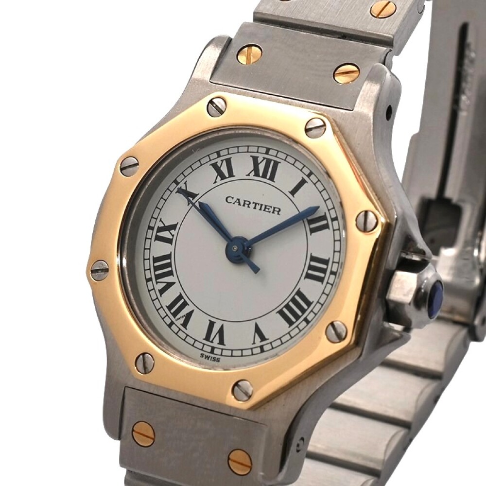 Cartier Santos Octagon Dama, 25 mm, acero y oro, modelo 0907, automático. Cartier Santos Octagon Dama, 25 mm, acero y oro, modelo 0907, automático.