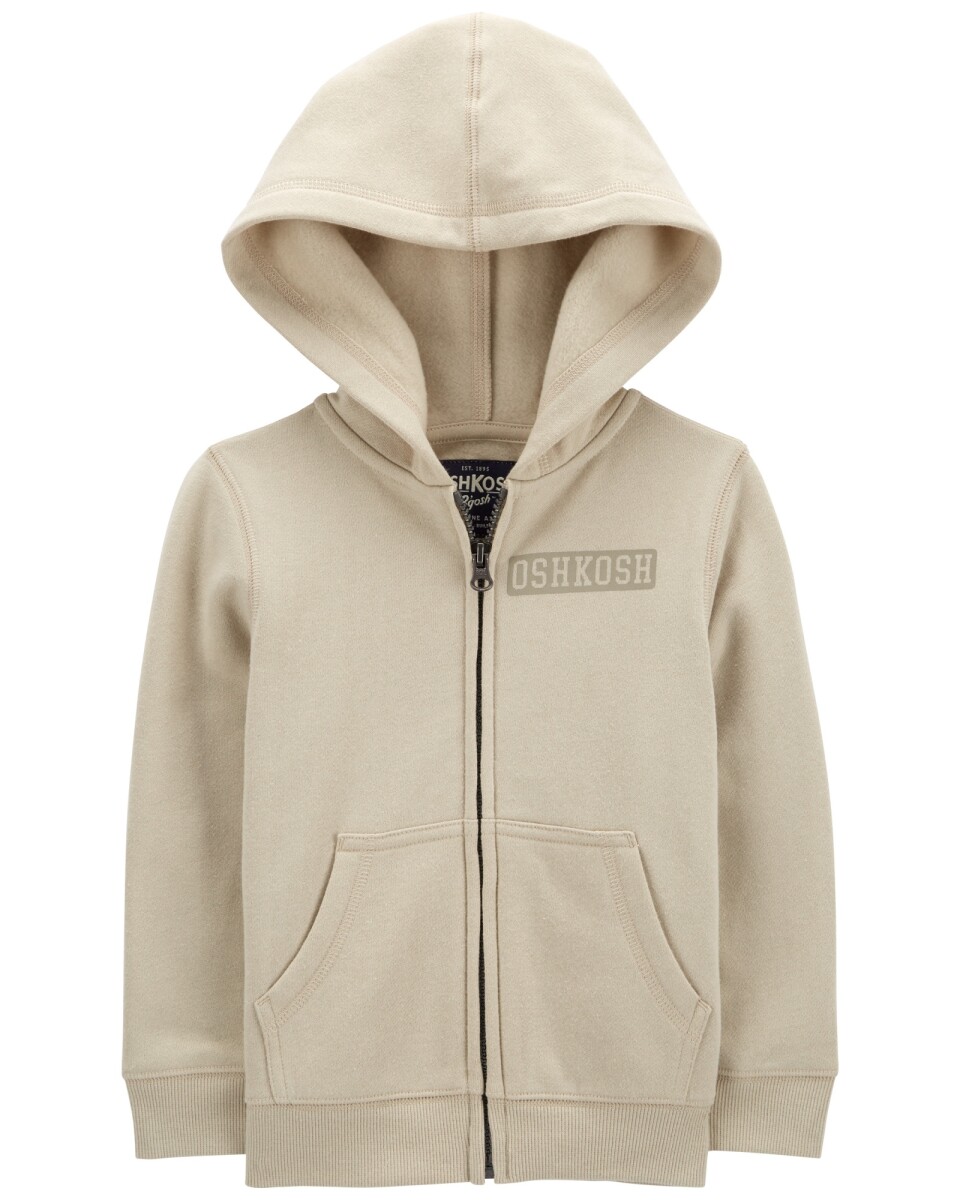 Campera de algodón con felpa con capucha y logo 