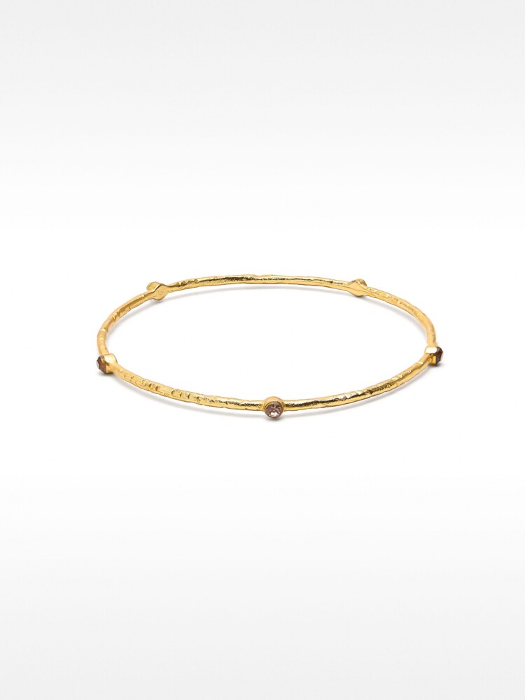 Pulsera Rígida Con Detalles De Color dorado