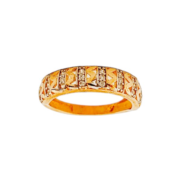 Anillo labrado-Oro bajo-Piedra zirconia-AN8026 conpiedra