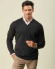 Buzo Lambswool Escote V Negro