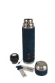 Termo de litro forrado en cuero Azul