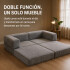 Sofá Sillón Cama ComboHome Teddy Premium 3 Cuerpos Corderoy Gris 1
