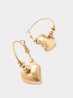 Aros Con Corazón dorado