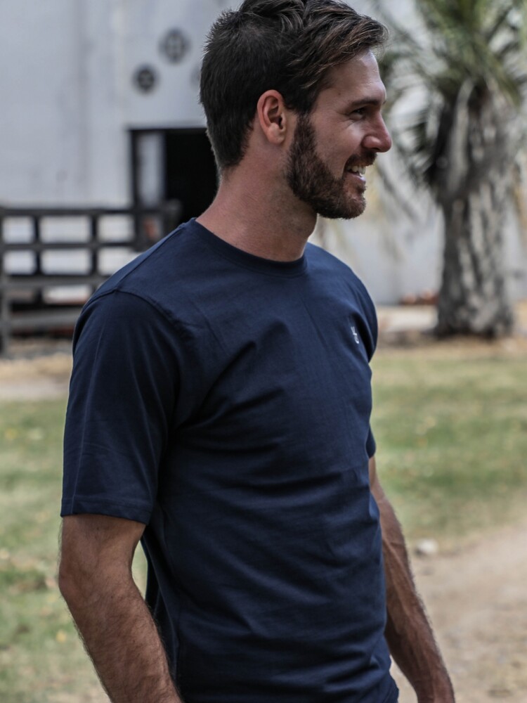 Remera algodón Azul