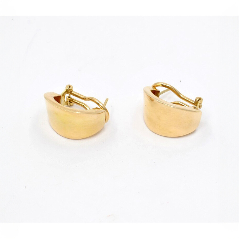 Caravanas Lisas En Oro 18K Amarillo. Caravanas Lisas En Oro 18K Amarillo.