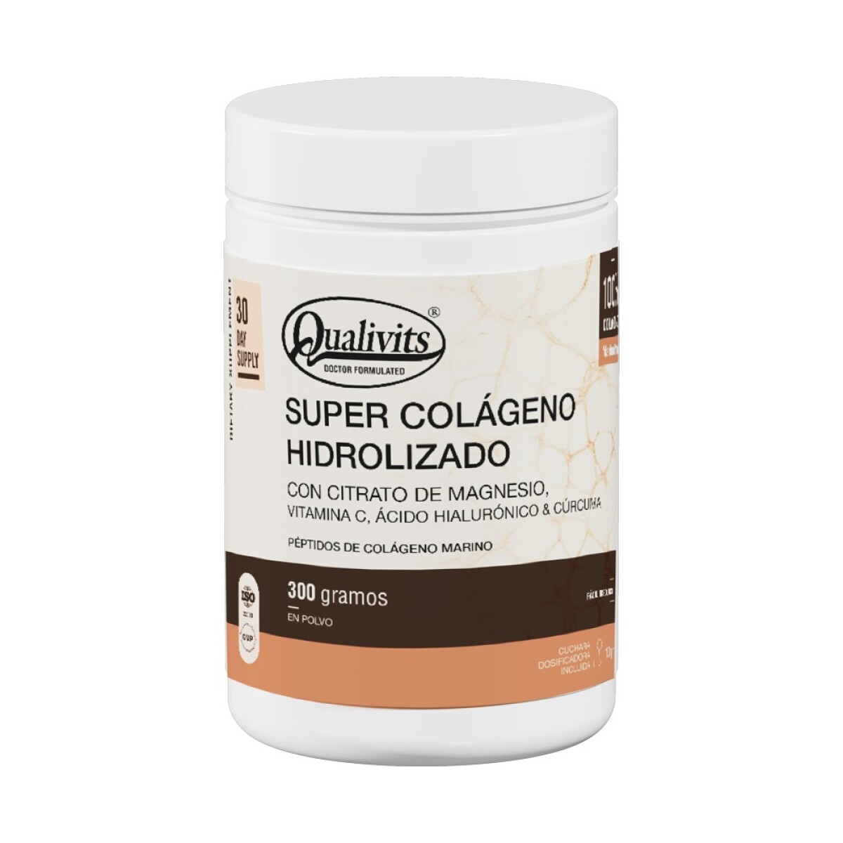 Qualivits Super Colágeno Hidrolizado con Citrato de Magnesio 300 gr | Suplemento Antiedad y Fortalecedor