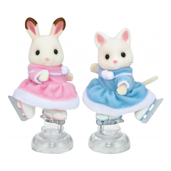 Sylvanian Families Conejita + Gatita Patinaje Sobre Hielo Sylvanian Families Conejita + Gatita Patinaje Sobre Hielo