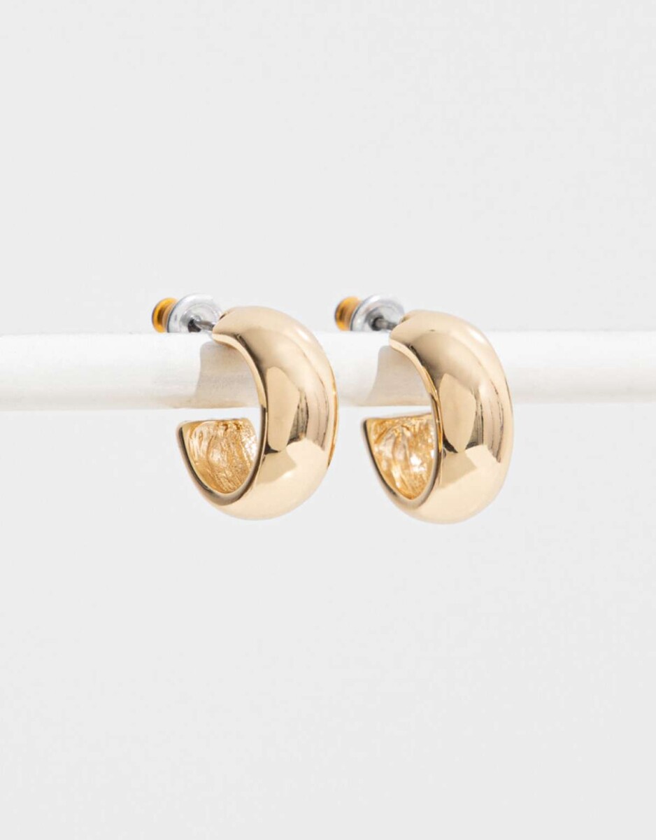 Argollas Bañadas En Oro - Dorado 