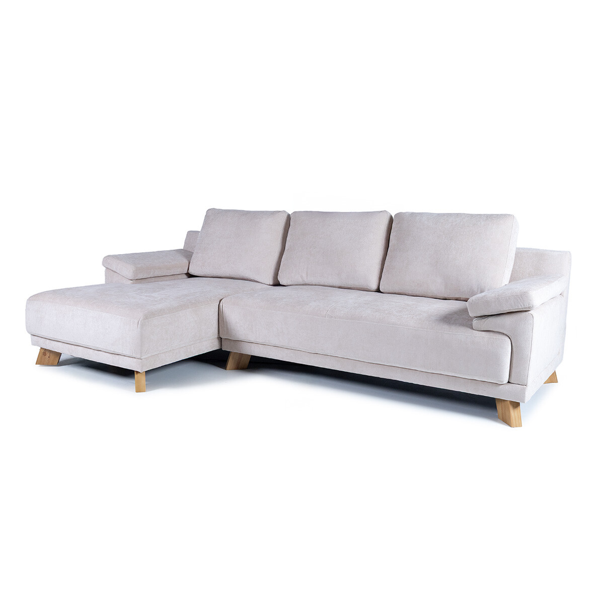 Rinconera Adalia - Tela Microfibra - Chaise izquierdo - 12072 (Beige) 