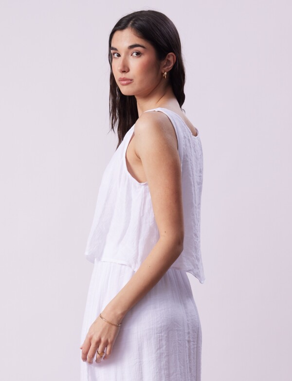 Vestido Maxi Detalle Crochet BLANCO