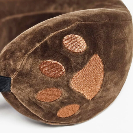Almohada de viaje huellita gato Marron Oscuro