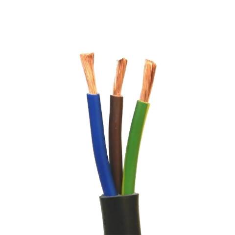 Cable bajo goma 3x4mm tierra, rollo 30mt - negro N06142R30