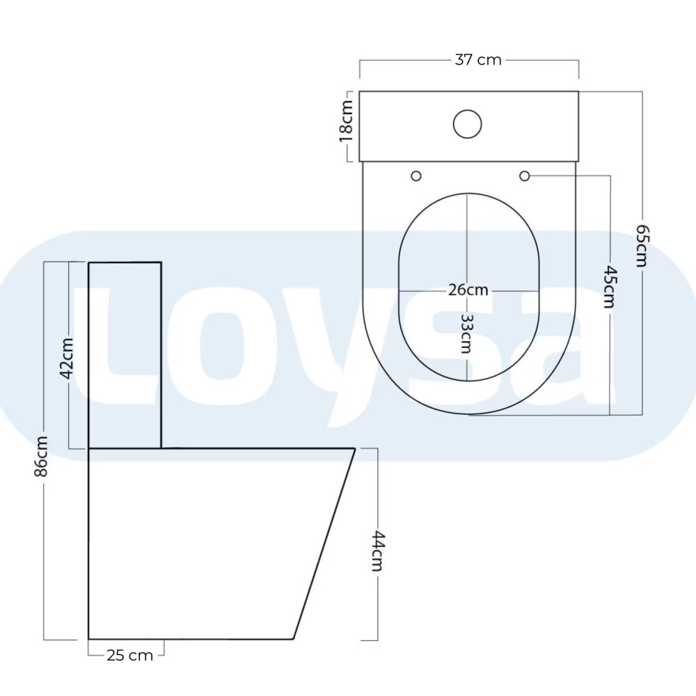 Inodoro largo con mochila VIP 65X37X87 cm Inodoro Largo Con Mochila Vip 65x37x87 Cm
