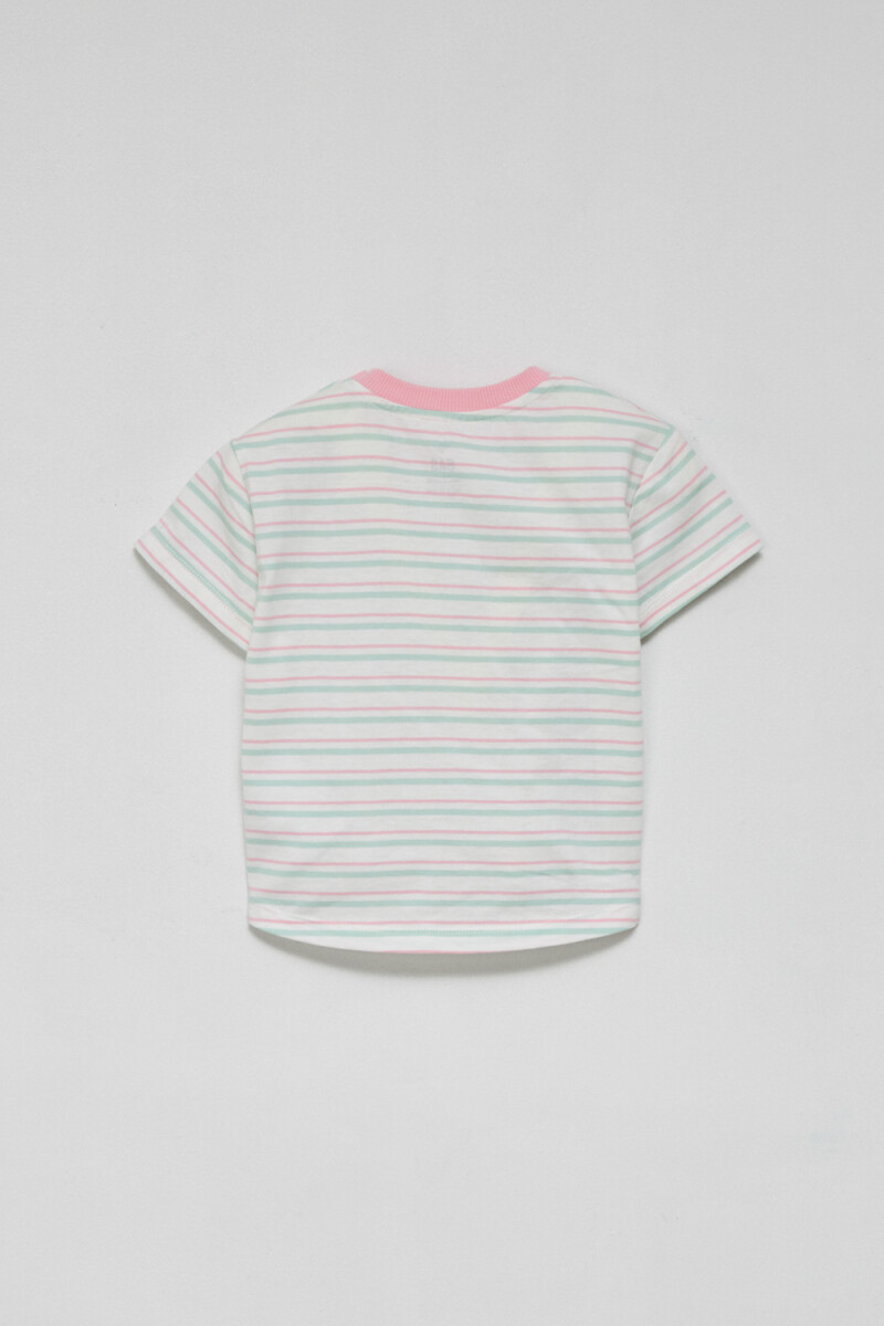 Camiseta manga corta Rayada - Verde