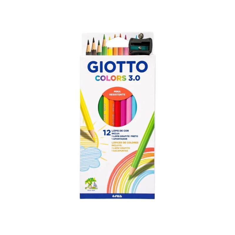 Lápices de Colores Giotto 3.0 – Set x12 Colores LAPICES DE COLORES GIOTTO 3.0 COLORS X12 COL.