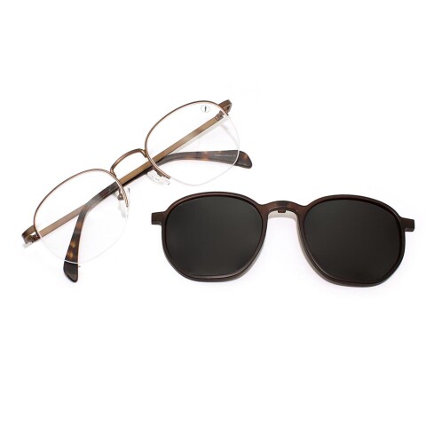 Lentes 2 En 1 Chilli Beans Redondo Negro/Marrón Oscuro