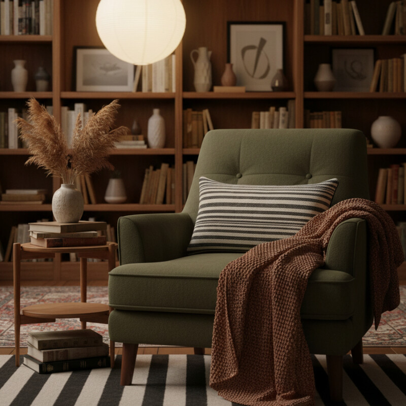 Funda de almohadón algodón 30x50cm Rayas Taupe