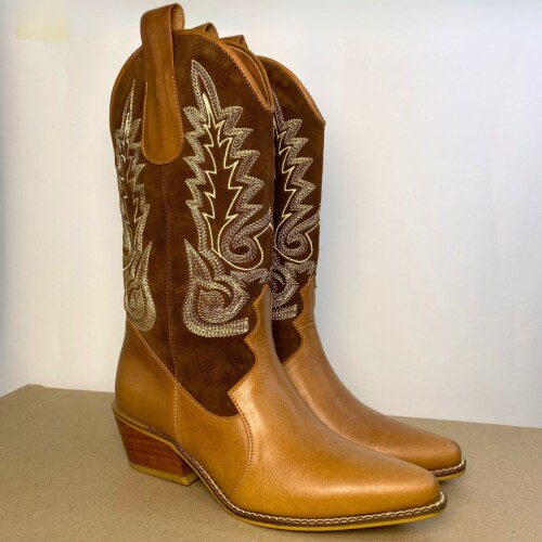 Bota Cuero Tejana Miel/canela