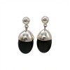 Caravanas ovalo onix - plata 925 - onix - CA8453 conpiedra