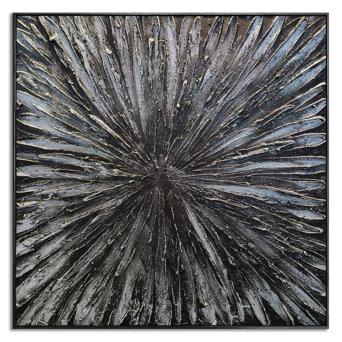 CUADRO CANVAS 60x60cm MARCO PINTURA FLOR GRANDE 