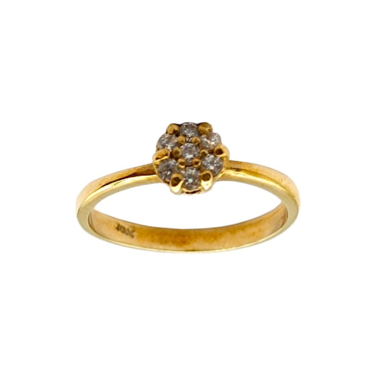 Anillo Flor-Oro bajo-Piedra Zirconia-AN8090 - conpiedra 