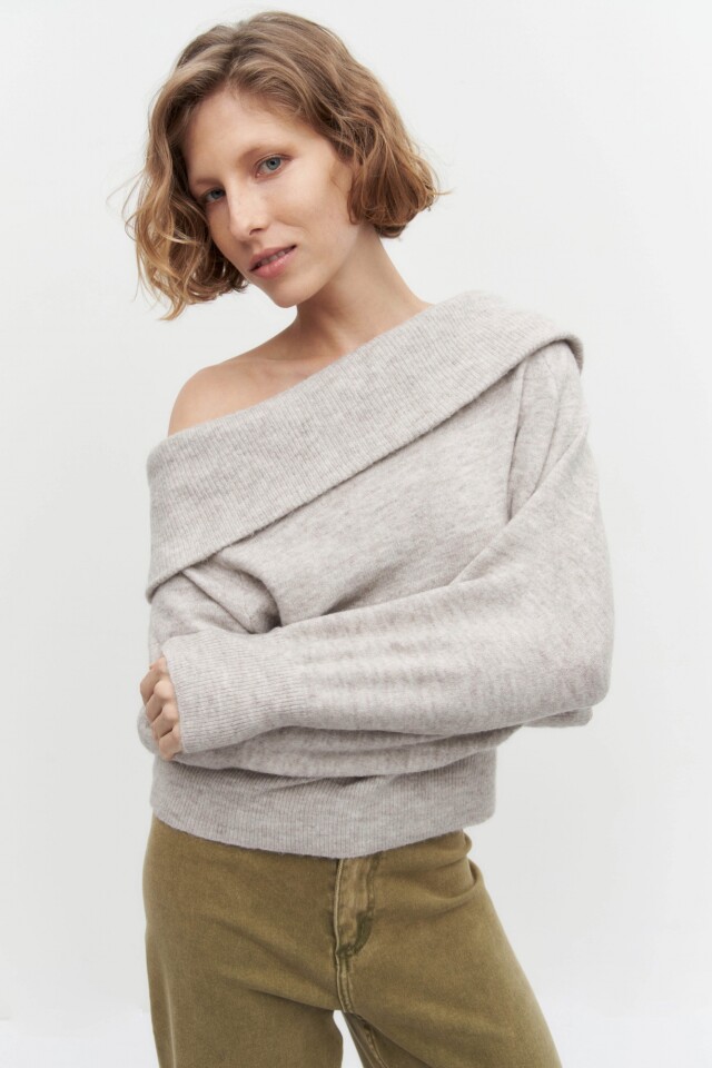 Bardot sweater gris melange