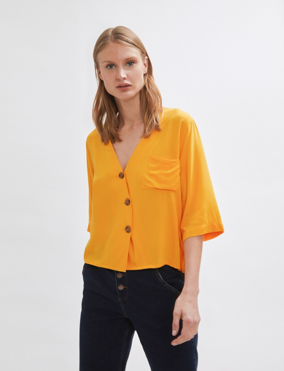 Blusa con botones - ocre 