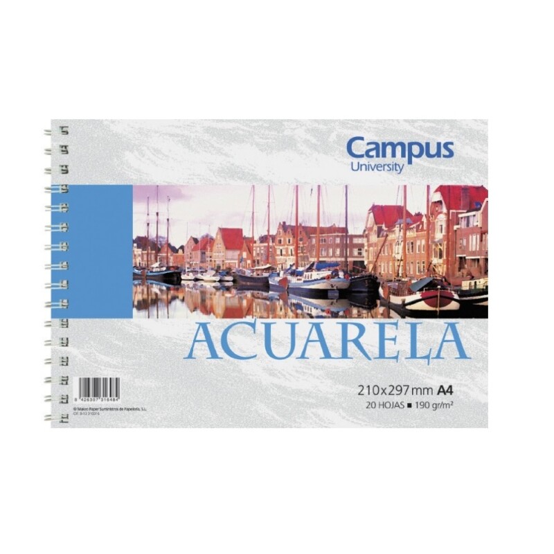 Block Dibujo Acuarela A4 190 Grs 20 H Campus #Block Dibujo Acuarela A4 190 Grs 20 H Campus