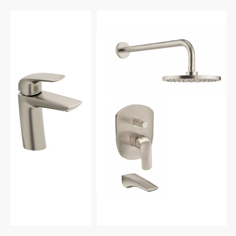JUEGO DE GRIFERIA FV EPUYEN BRUSHED NICKEL GRIS-BRUSHED NICKEL