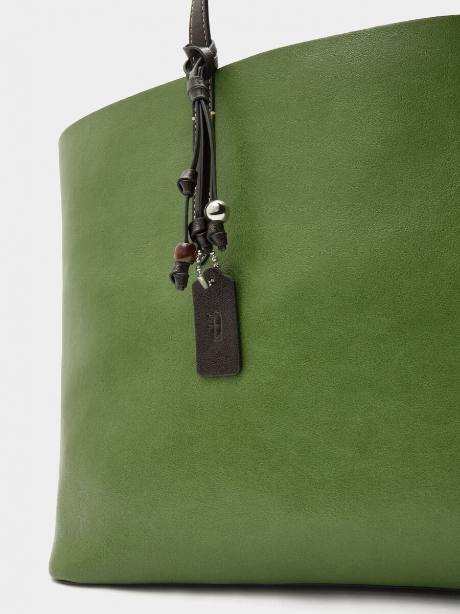 Bolso Shopper Reversible Con Bolsa Extraíble L verde