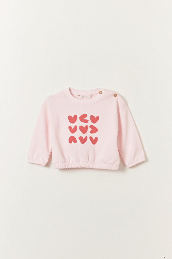 Buzo deportivo Estampa Corazones Rosa