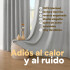 Cortina Blackout 100% Engomada Termica Set 2 Paños Tipo Lino Variante Color Gris Claro