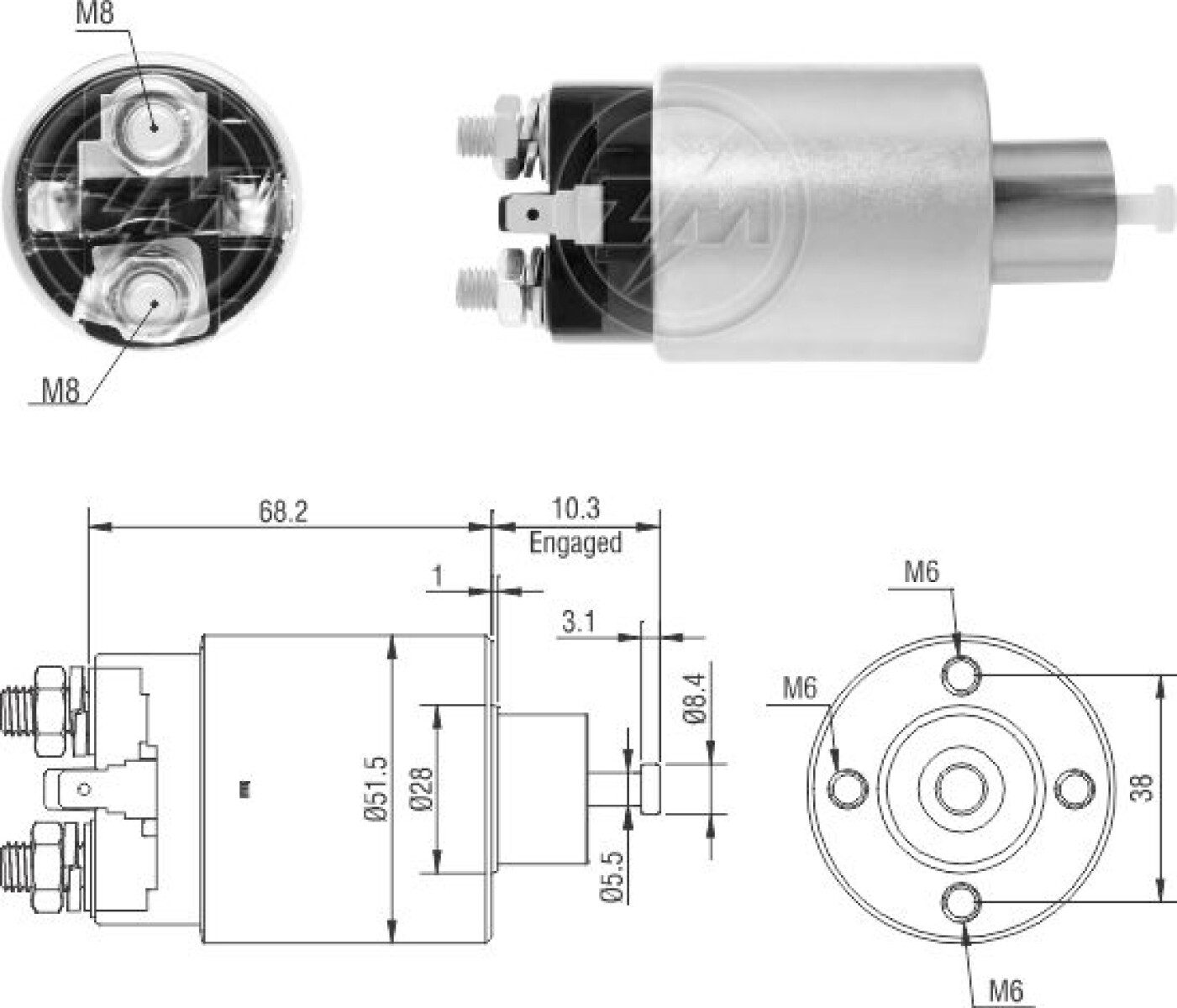 AUTOMATICO DE ARRANQUE MITSUBISHI ASX LANCER 10/ OUTLANDER /12 NISSAN MARCH 12V ZM 