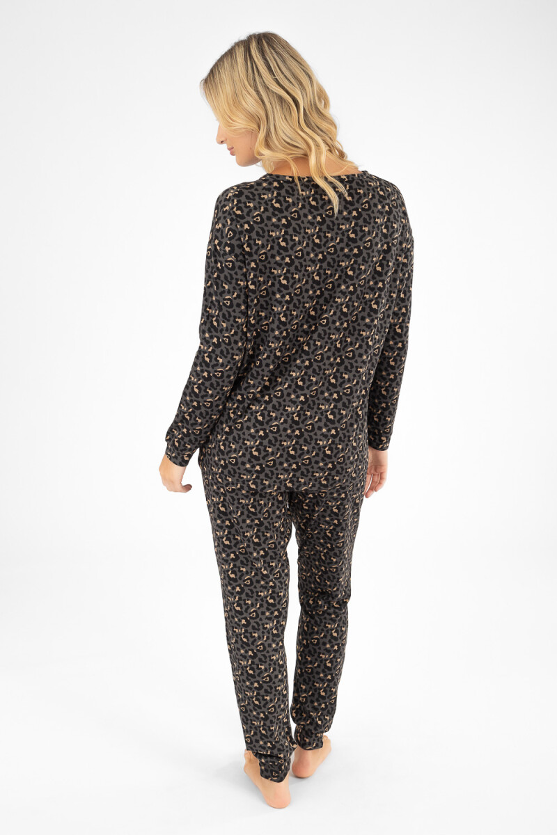 Pijama animal jersey Negro