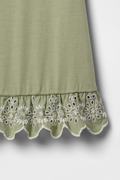 Remera Tunic Con Broderie Toddler Niña Desert Sage
