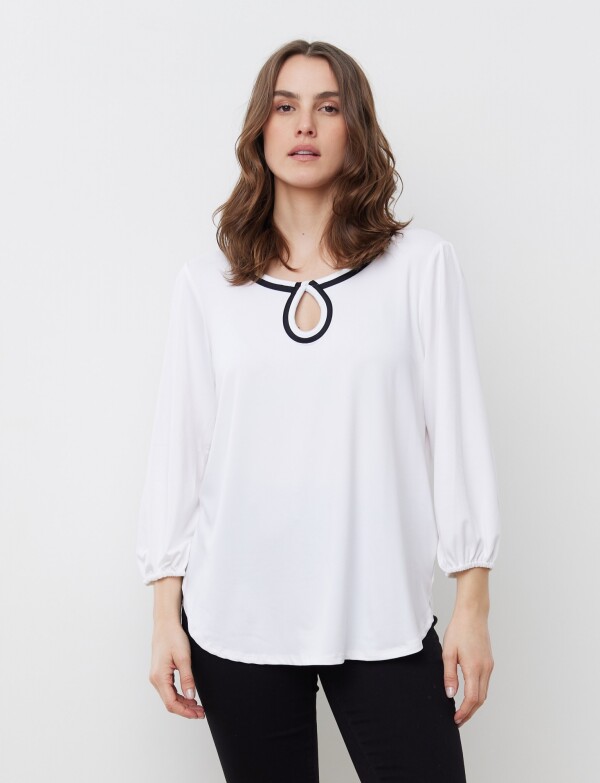 Remera Keyhole BLANCO/NEGRO