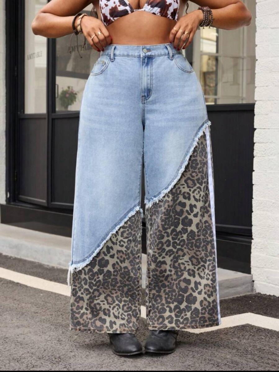 Jean denim leopardo 