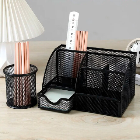 Set Organizador De Escritorio Negro