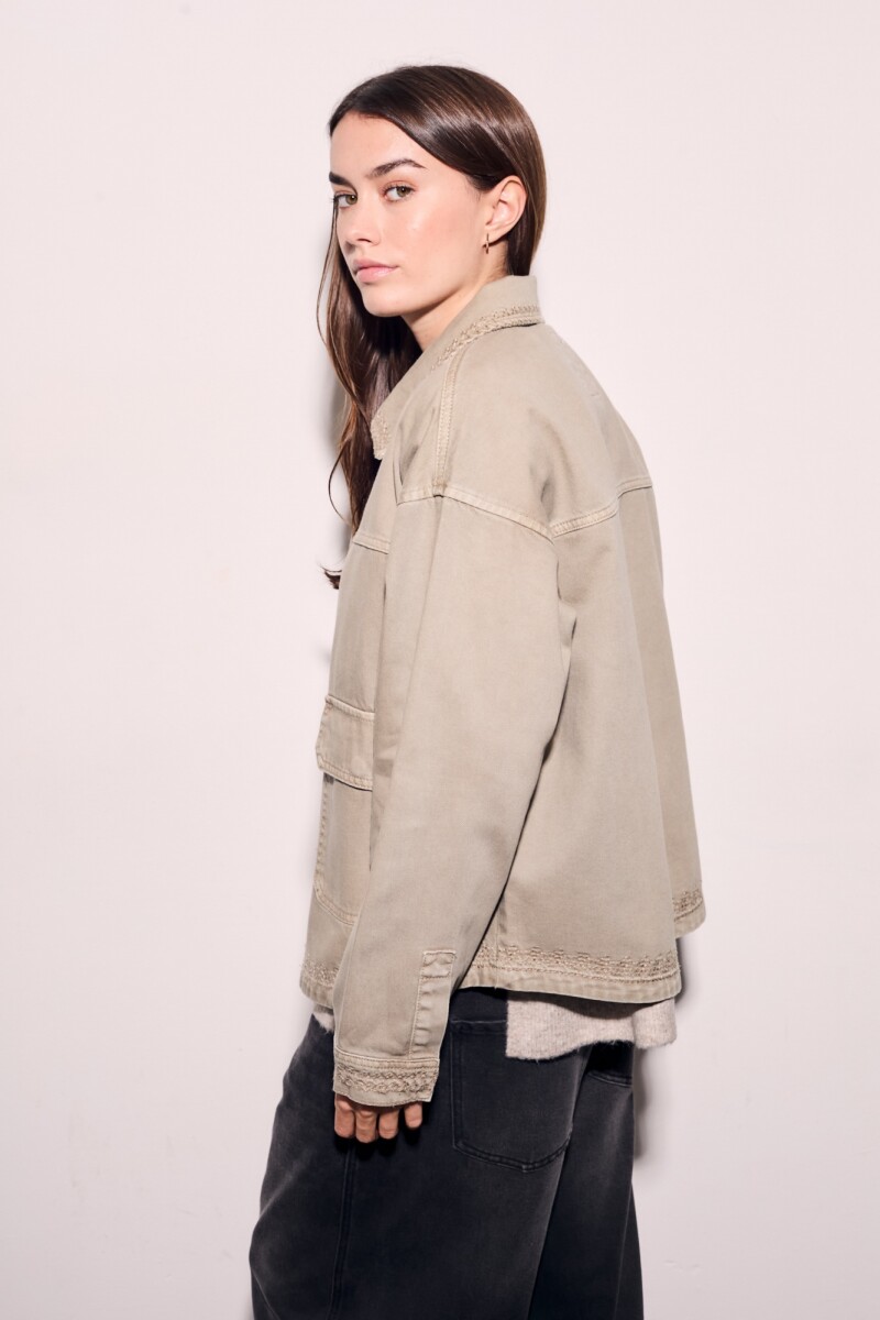 Sobrecamisa Bordada Garment Dyed Safari