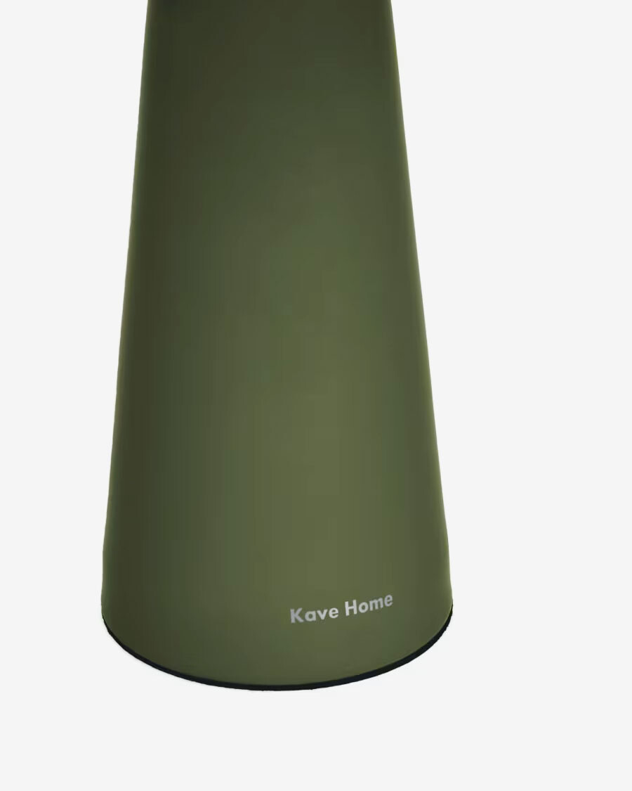 Lámpara de mesa Arenys pequeña de exterior de metal con acabado pintado verde