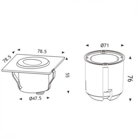Embutido led haz Señalizador cuadrado, de pared, IP65 240 volt Embutido led haz Señalizador cuadrado, de pared, IP65 240 volt