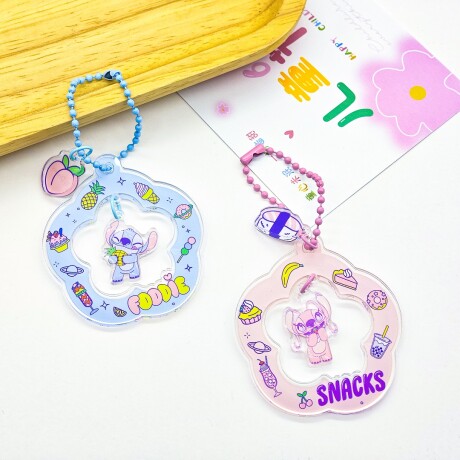 Llavero Stitch acrílico rosa