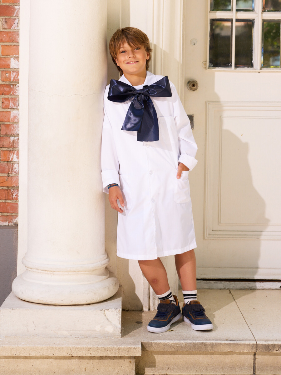 TUNICA ESCOLAR RECTA UNISEX - BLANCO 