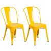 Pack x2 Sillas Tolix Lumax Metal Colores Living Comedor Amarillo