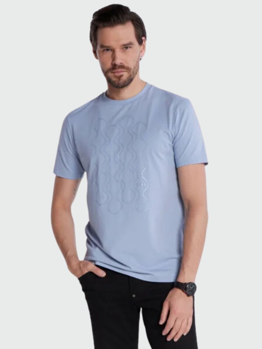 Hugo Boss -Remera de algodón, regular fit, TEE 5 - Celeste 