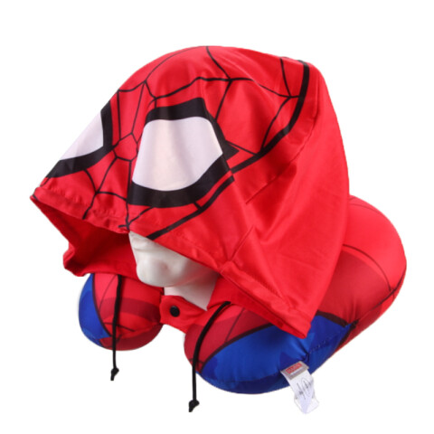 Almohadón Infantil de Viaje Cervical Con Capucha 30 x 30 cm Spiderman