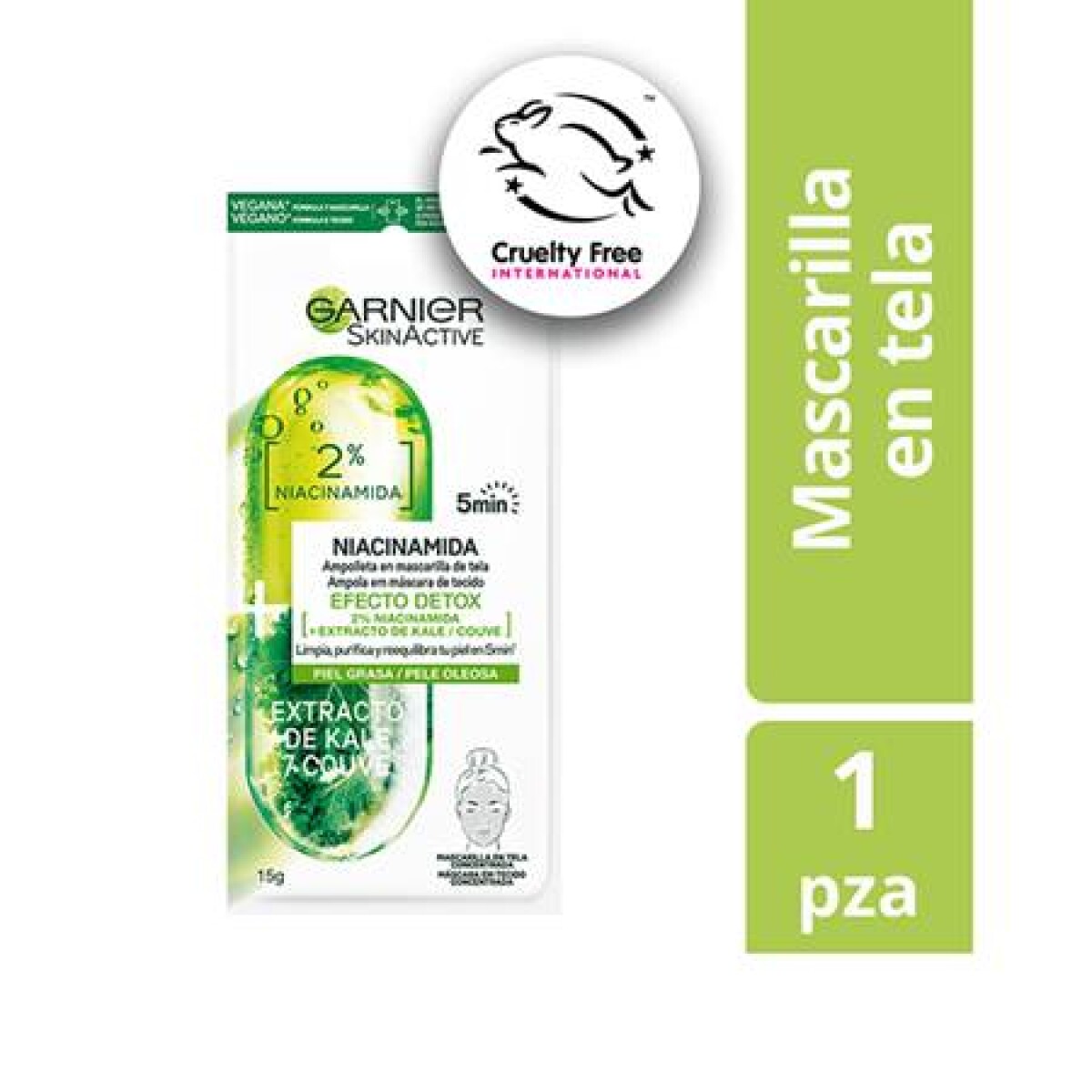 Garnier Skinactive Niacinamida Efecto Detox 5 Min – Mascarilla Facial Detox 