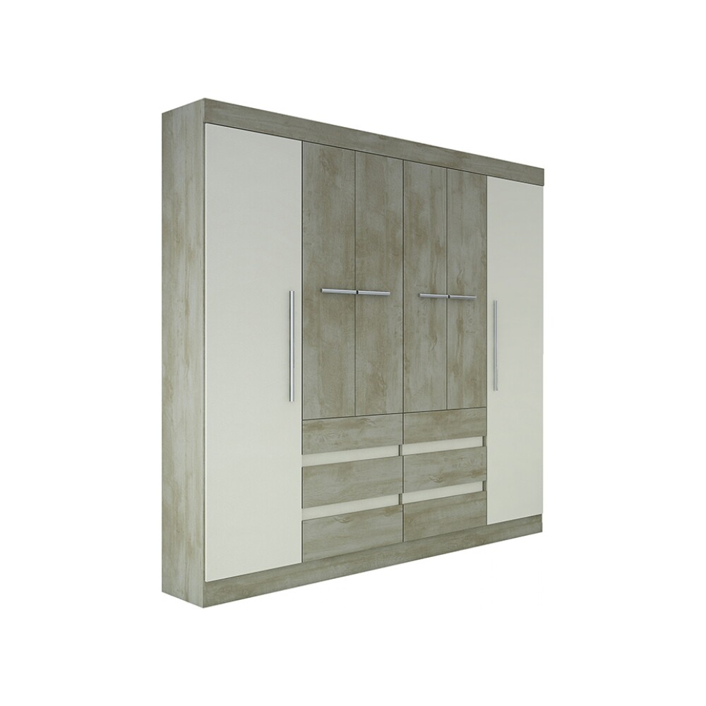 PLACARD ROPERO 6 PUERTAS MDP NATURAL-BEIGE VIENA