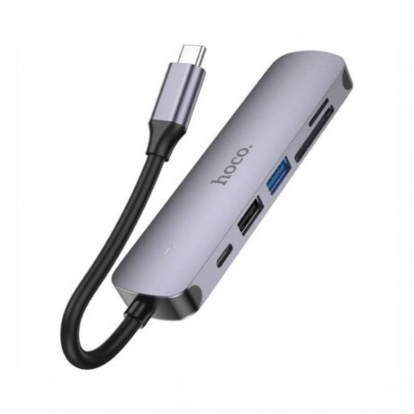 Hub HB28 HOCO USB-C A HDMI/USB-A/SD/TF/PD - Metal Gray Hub HB28 HOCO USB-C A HDMI/USB-A/SD/TF/PD - Metal Gray